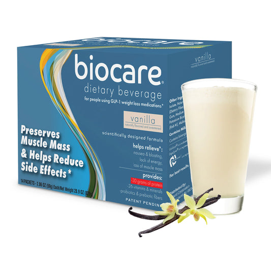 Biocare 30G Protein Vanilla Dietary Beverage for GLP-1 Users (14-Count)