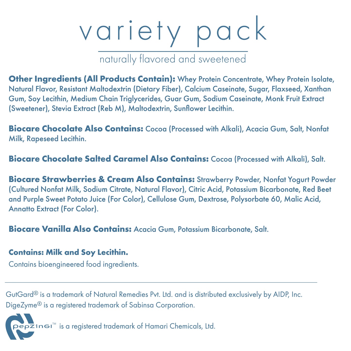 Biocare 30G Protein Beverage Variety Pack (7-Count)