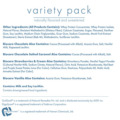 Biocare 30G Protein Beverage Variety Pack (7-Count)